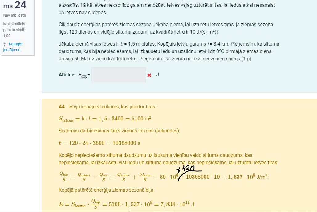 50MJ siltuma daudzums vai tad nebija nosaukts kā vienai dienai, nevis visām 120 dienām?